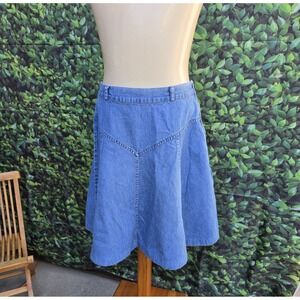 Rhythm Blue Denim A-Line Skirt Women's Large Midi Y2K Vintage Style